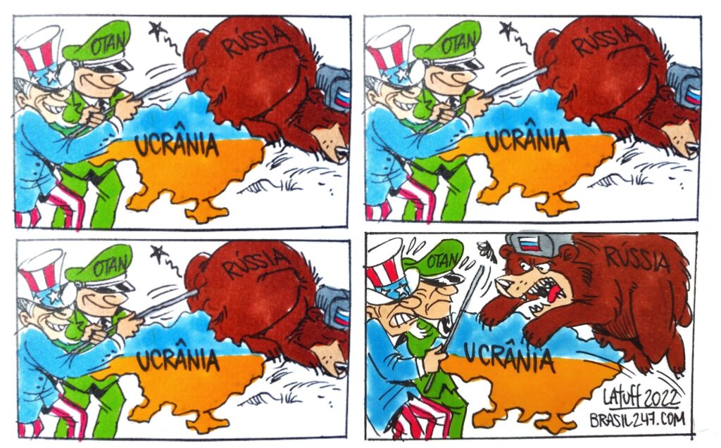 Карикатура бразильского левого художника Латуффа, 26 февраля 2022 г.
