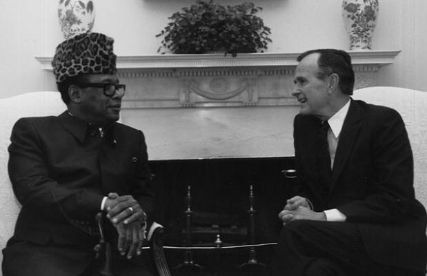 Мобуту и и президент США Джордж Буш, 1989 г.