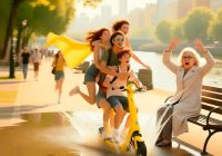 Трое в самокате