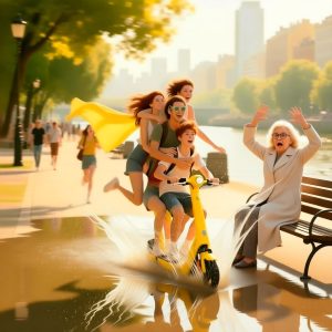 Трое в самокате